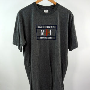 Mackinac Bridge Michigan Embroidered T-Shirt Tommy